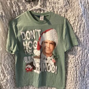 National Lampoons Christmas Chevy Chase Don’t Hog The Egg Nog Medium Tshirt